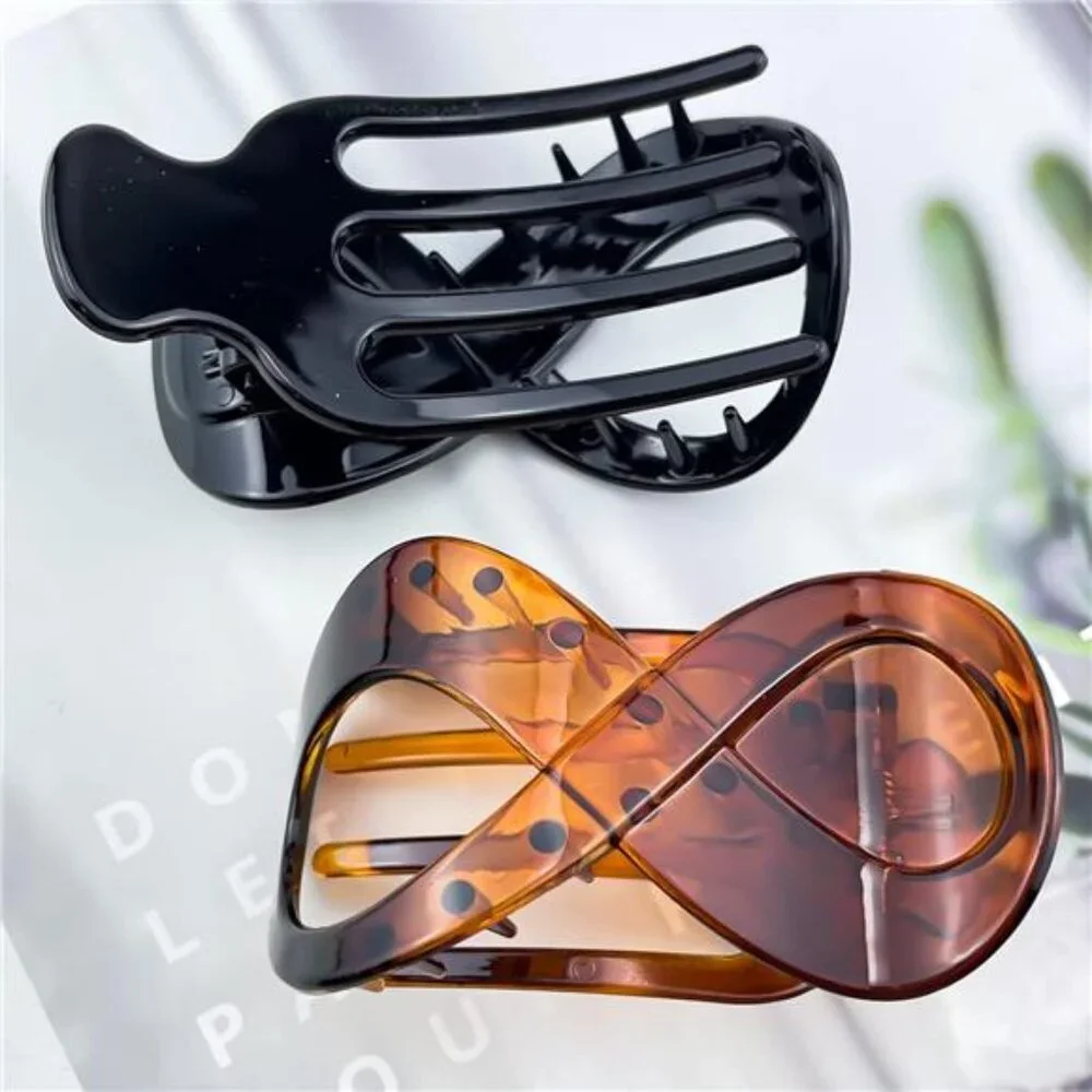 4 Pcs French Concord Flat Hair Clips, 3.35 Inch Curved Hair Claw Alligator Hair
